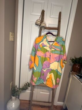 Chic Soul Multicolor Abstract Print Blouse